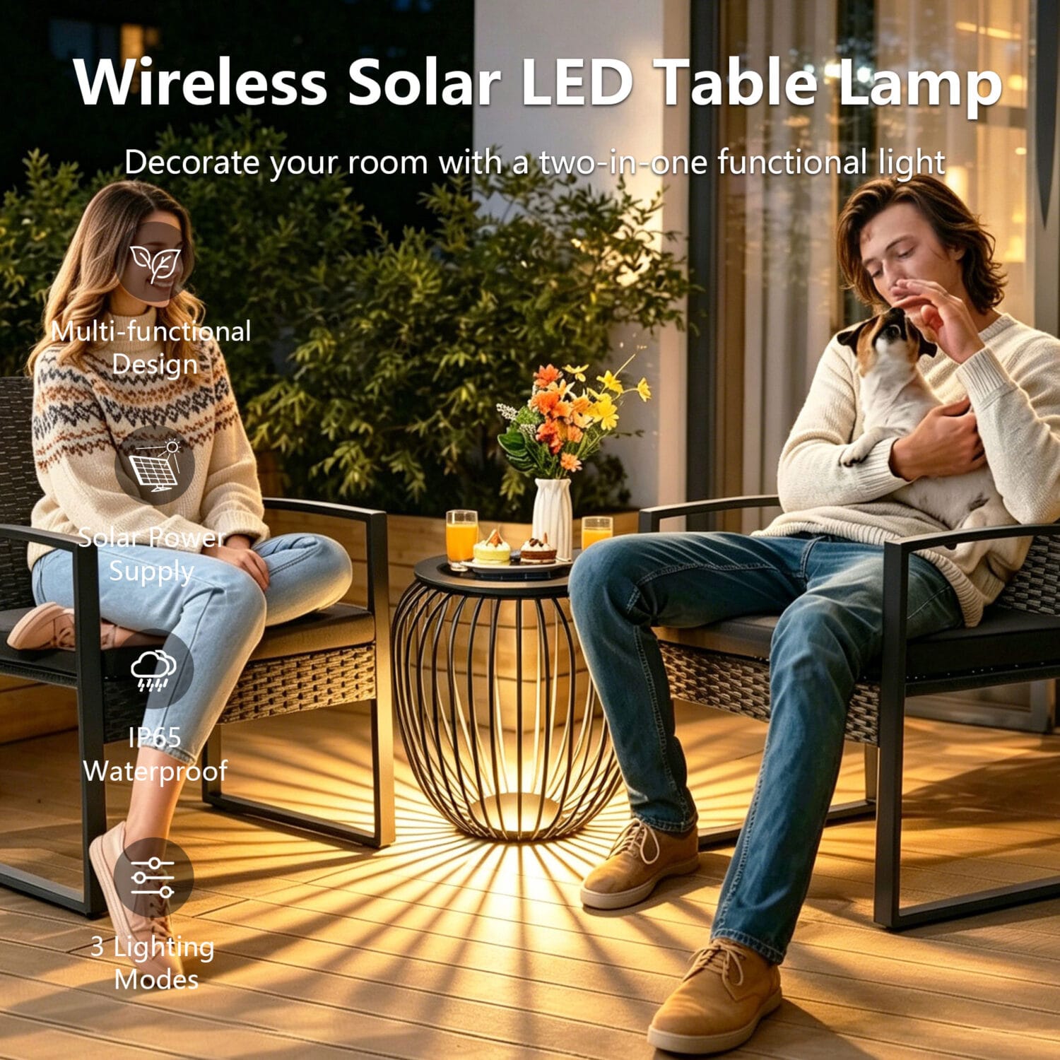 Cage Solar LED Garden Light 45x45