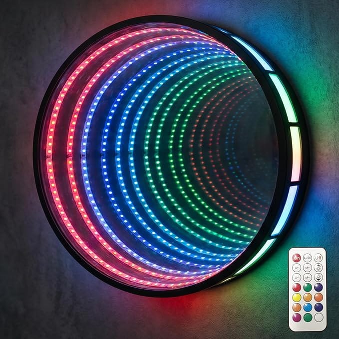 Infinity Mirror LED Wall Light Round 40cm